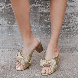 NWT Lulu's Dorothea Gold Knotted High Heel Sandals Size 8.5